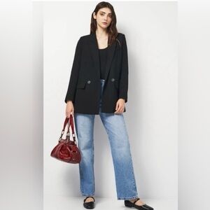 ZARA Blazer Relaxed Fit Lightweight In Black Size XS
